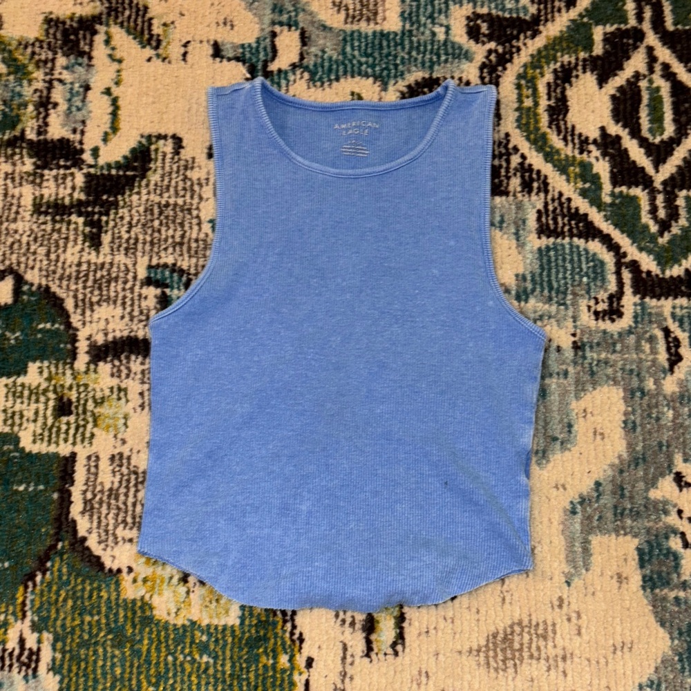 Blue Sleeveless Tank Top